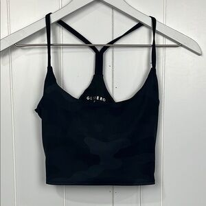 Glyder Womens Pure Bra S Smoke Camo Racerback Poly/Spandex Blend Quality Sporty